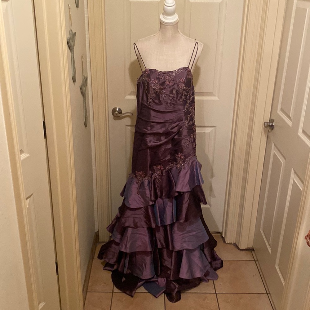 Purple evening dress